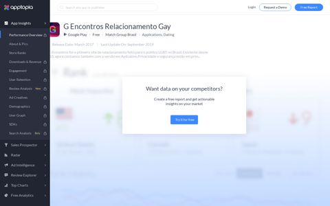 App Insights: G Encontros Relacionamento Gay | Apptopia