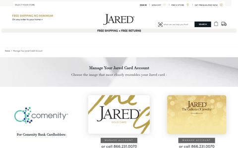 Manage Your Jared Credit Account | Jared