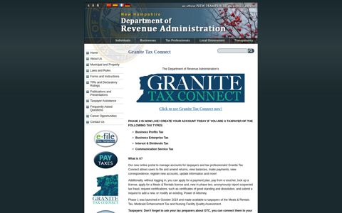 An online portal for taxpayers to access their NH tax accounts ...