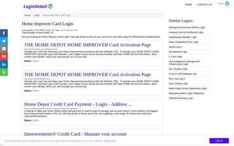 Home Improver Card Login - LoginDetail