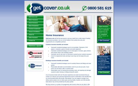 Home Insurance - GetCover.co.uk