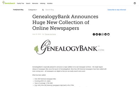 GenealogyBank Announces Huge New Collection of Online ...
