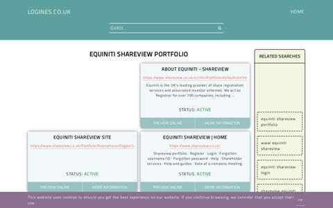 equiniti shareview portfolio - General Information about Login