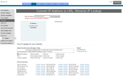 Convert IP Address to URL, Reverse IP Lookup 113.193 ... - Tejji