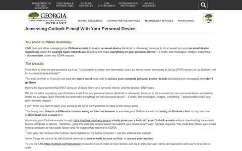 Accessing Outlook E-mail With Your Personal Device ...