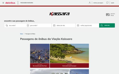 Passagens da Kaissara | Passagem Kaissara - DeÔnibus