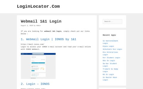 Webmail 1&1 Login - LoginLocator.Com