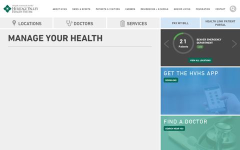 Manage Your Health | Heritage Valley Health System