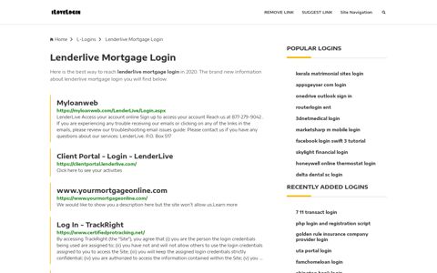 Lenderlive Mortgage Login ❤️ One Click Access - iLoveLogin