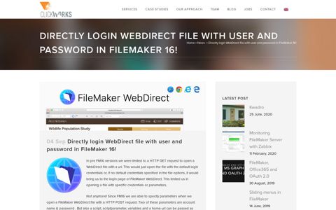 Directly login WebDirect file with user and ... - ClickWorks
