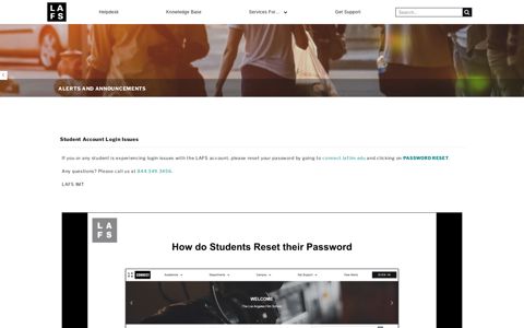 Student Account Login Issues – Connect