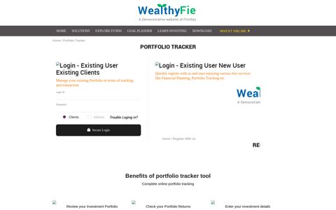 Portfolio ... - Wealthyfie: A Demonstrative website of Finnsys