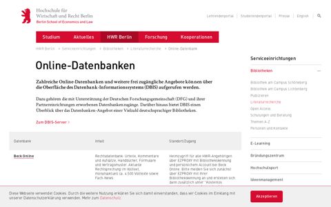 Online-Datenbank | HWR Berlin