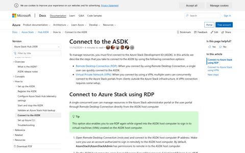 Connect to the ASDK - Azure Stack Development Kit (ASDK ...