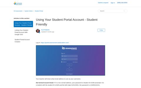 Using Your Student Portal Account - Student Friendly – IO ...