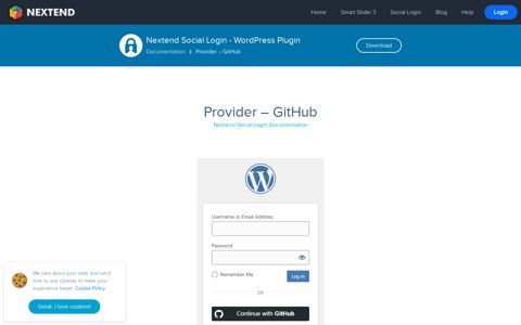 Provider – GitHub – Nextend Social Login – WordPress Plugin