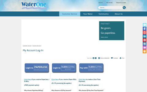 My Account Log-In | WaterOne