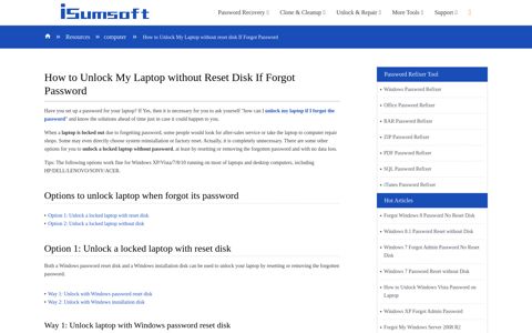 How to Unlock My Laptop without Reset Disk If Forgot Password