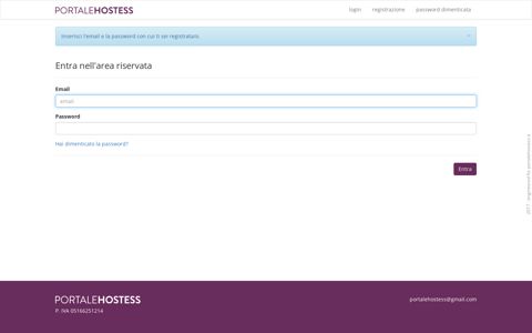 Login utenti - portale hostess