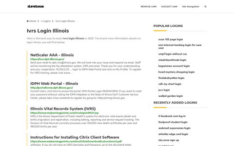 Ivrs Login Illinois ❤️ One Click Access - iLoveLogin