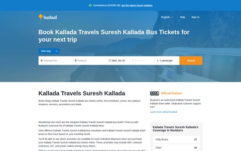 Kallada Travels Suresh Kallada - Book Official Bus Tickets ...
