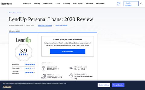 LendUp Personal Loans: 2020 Review - Bankrate.com
