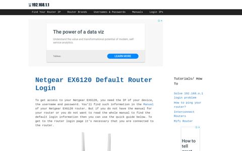 Netgear EX6120 - Default login IP, default username ...