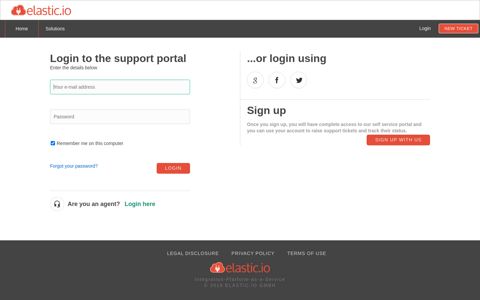 Login to the support portal - elastic.io