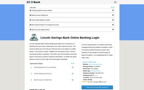 Lincoln Savings Bank Online Banking Login - CC Bank