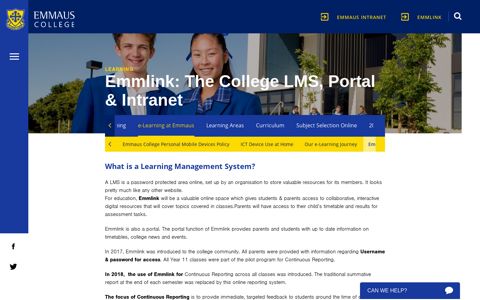 Emmlink: The College LMS, Portal & Intranet – Emmaus College