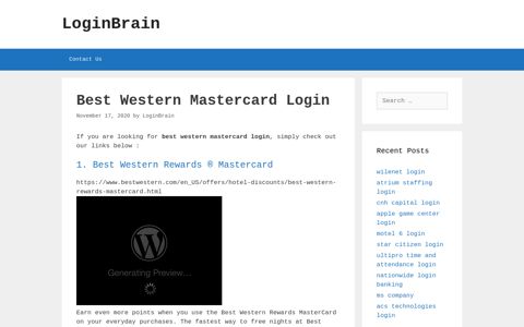 best western mastercard login - LoginBrain