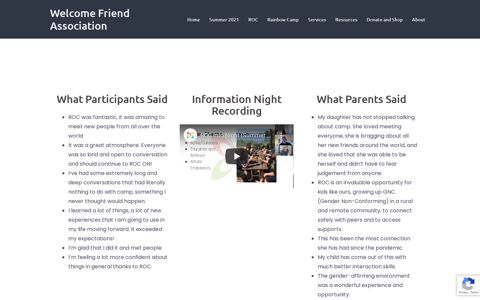 Participant Portal - - Welcome Friend Association