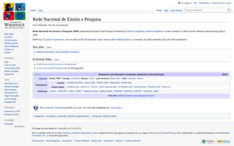 Rede Nacional de Ensino e Pesquisa - Wikipedia