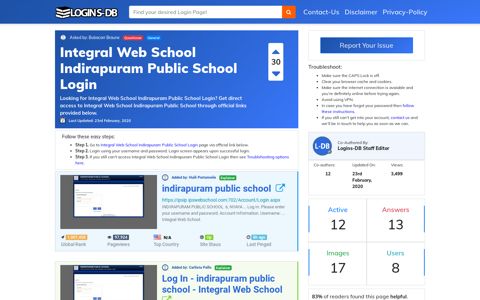 Integral Web School Indirapuram Public School Login