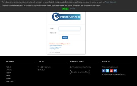 Sign In - Grandstream PartnerConnect - Grandstream Networks