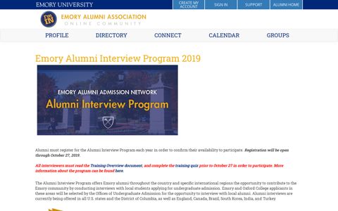 Emory Alumni Interview Program 2019 - Emory University