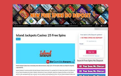 Island Jackpots Casino: 25 Free Spins - New Free Spins No ...