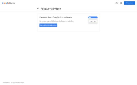 Passwort ändern - Google Account