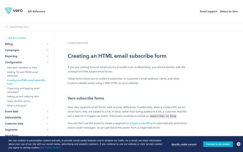 Creating an HTML email subscribe form - Vero