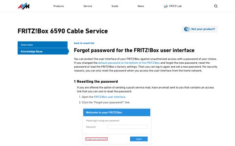 Box user interface | FRITZ!Box 6590 Cable - AVM