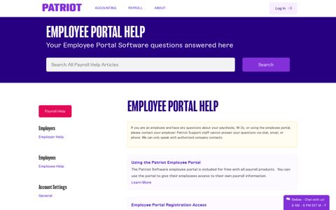 Employee Portal Help - Patriot Software