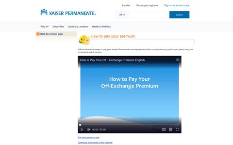How to pay your premium - Kaiser Permanente