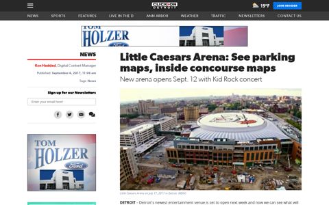 Little Caesars Arena: See parking maps, inside concourse maps
