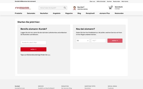 Kundenkonto - eismann.de: Ihr Online-Shop für Genuss