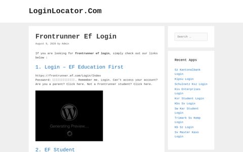 Frontrunner Ef Login - LoginLocator.Com
