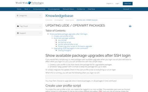 UPDATING LEDE / OPENWRT PACKAGES - Knowledgebase ...