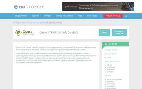 Quanum™ EHR (formerly Care360) - Pricing, Demo ...
