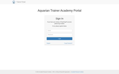 Trainer Portal: Aquarian Trainer Academy