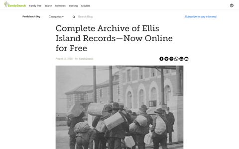 Complete Archive of Ellis Island Records—Now Online for Free