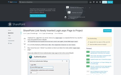 SharePoint Link Newly Inserted Login.aspx Page to Project ...